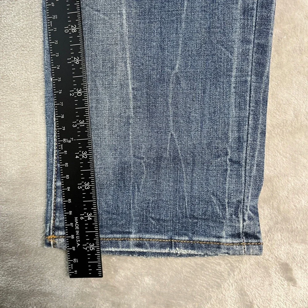American Eagle Slim Straight Extreme Flex 4 Jeans Mens Blue Distressed 30x36